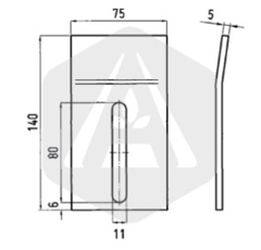 Grattoir acier 140 x 75 x 5 mm 52532120 adaptable