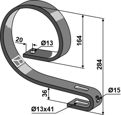Oberfeder 40 x 12 mm für Hackgerät EINBÖCK 15-278 Nachbau  
