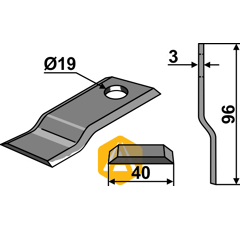Couteau pour faucheuse PÖTTINGER 434993 adaptable - Blacksteel©