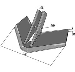 Soc à ailette pour déchaumeur KÖCKERLING 506025 adaptable - BlackSteel©