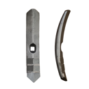 Soc cintré de vibroculteur, fixation 1 trou avec plaquettes carbure et plaquettes carbure arrière LEMKEN 3375476 adaptable