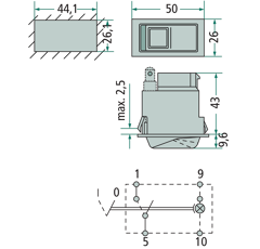 Interrupteur à bascule avec blocage HELLA pour FENDT X830241014000 adaptable