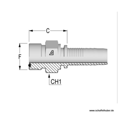 Pressnippel ORFS 1"-14UNF  DN161ORFSAG Alfagomma