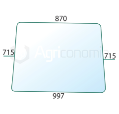 Vitre arrière pour machine agricole RENAULT 7701350536 adaptable