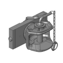 Zugmaul manuell,W= 225 S32, Ø 31,5 mm Bolzen Schwarz     
