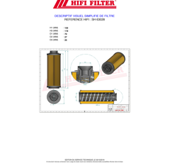 Filtre hydraulique adaptable HIFI FILTER SH63028