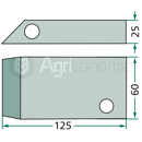 Câle pour presses à balles 125 x 60 x 25 mm WELGER 1121160701 adaptable