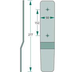 Fixation 272 x 50 mm adaptable
