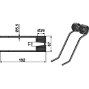 Dent de fenaison pour CLAAS 9182390 adaptable - BlackSteel©