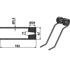Diente de henificación  para CLAAS 9182390 adaptable - BlackSteel©