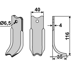 Fräsmesser - rechts / links 1567N Agria by Muzzi
