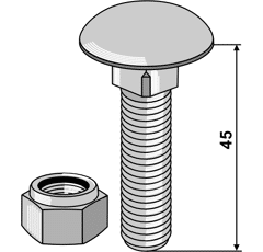 Flachrundschrauben 603/12x45 8.8mit Selbstsichernder Mutter  