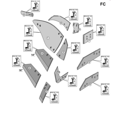Rallonge de versoir droite pour charrue MASSEY FERGUSON 74922 adaptable 