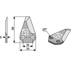 Couteau pour mélangeuse SGARIBOLDI CL07.006 adaptable - Blacksteel©