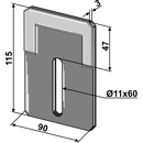 Abstreifer für Packerwalze,  beschichtet 51A100B Amazone Nachbau