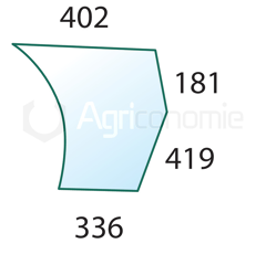 Pare-brise G. pour machine agricole MASSEY FERGUSON 3804553M2 adaptable