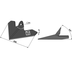 Cœur 200 x 4 mm pour bineuse EINBÖCK 15.269.01 adaptable - BlackSteel©