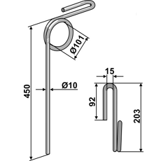 Griffe Ø10mm pour semoir KÖCKERLING 640497 adaptable 