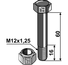 Boulon avec écrou pour VAN WAMEL 3165 adaptable