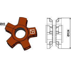 Poulie de guidage pour épandeur WELGER 6117650605 adaptable