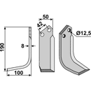 Fräsmesser Links 190 x 50 Nibbi Bruno Nachbau
