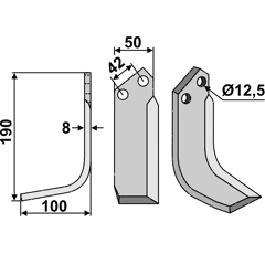 Fräsmesser Links 190 x 50 Nibbi Bruno Nachbau