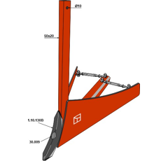 Soc buttoir 750 - 900 mm pour rotalabour LEMKEN 51820152 adaptable - BlackSteel©