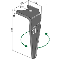 Dent herse gauche FALC 340x100 541107 adaptable - BlackSteel©