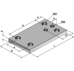 Plaque 170 x 100 x 10 mm pour cultivateur adaptable