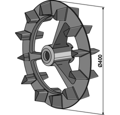 Roue crosskill droite pour rouleau émotteur LEMKEN 4239011 adaptable - BlackSteel©