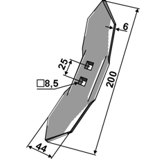 Soc K28 200 x 44 mm adaptable - Blacksteel©