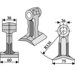 Hammerschlegel für Mulcher BOMFORD 7314366 – Nachbau  