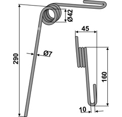 Griffe Ø7mm pour semoir RABE 9004.15.21 adaptable 