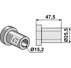 Entretoise 47,5x15,2 pour broyeur BOMFORD adaptable - Blacksteel©