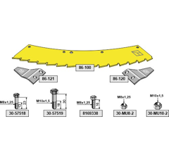 Kit de pièces d'usure pour ensileuse KEMPER LCA78864 adaptable