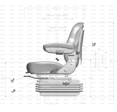 Siège à suspension pneumatique tissu