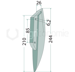 Pointe de soc pour semoir GASPARDO G19202702R adaptable