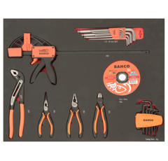 Werkstattwagen, 6 Schubladen, schwarz, inklusive Werkzeug, 198-tlg, BAHCO