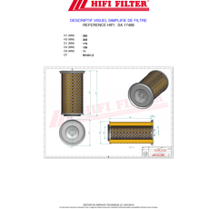 Filtre à air primaire adaptable HIFI FILTER SA17486