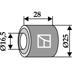 Entretoise 28x16,5 pour broyeur AGRIMASTER adaptable - Blacksteel©