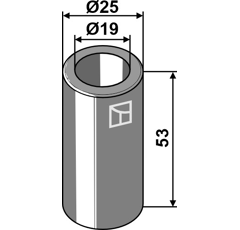 Entretoise 53x19 pour broyeur BERTI adaptable - Blacksteel©