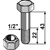 Perno con tuerca 43 mm para trituradora TAARUP - TIM 40882400 adaptable