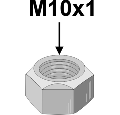 Sechskantmutter M10 x 1mm f. Kurzscheibenegge AMAZONE DE327 - Nachbau