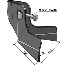 Buteur double 150 mm pour bineuse SCHMOTZER 354269 adaptable - BlackSteel©