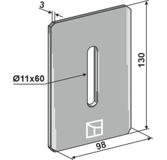 Rascador 130 x 98 mm para rodillos packer KRONE 490761.2 adaptable - BlackSteel©