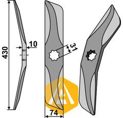 Couteau droit au bore pour herse HANKMO HX-2214 adaptable - BlackSteel©