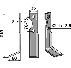 Rotorzinken,  A Links 215 x 35 Simon Nachbau