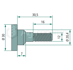 Boulon M12x1,75 pour broyeur adaptable 