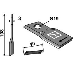 Couteau pour faucheuse REFORM 226611657 adaptable - Blacksteel©