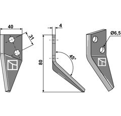 Futtermischmesser für FRASTO 16800013 Nachbau